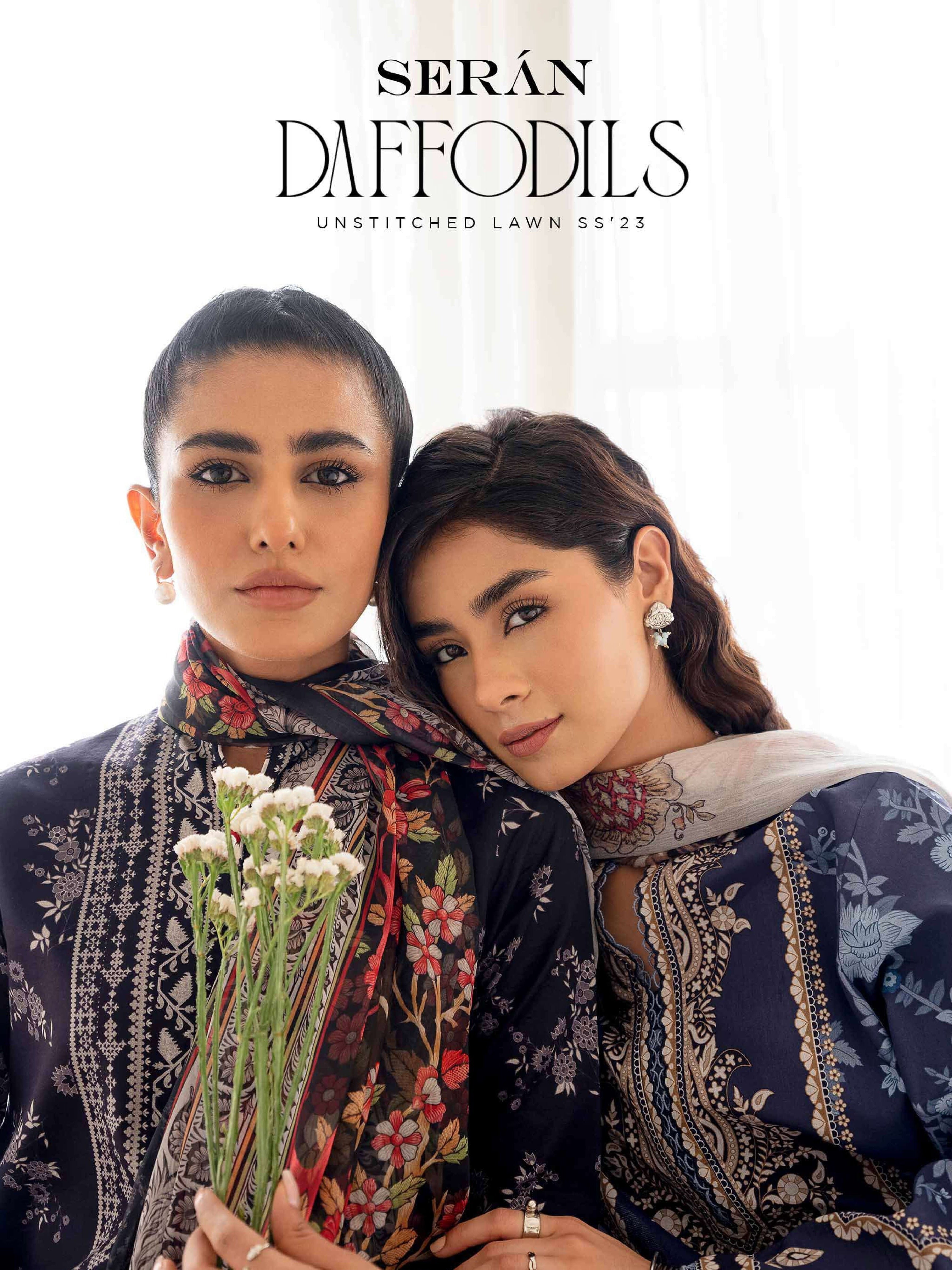 DAFFODILS LAWN UNSTITCHED 2PCS COLLECTION'23 BY SERAN CLOTHING Heer Rang Studio