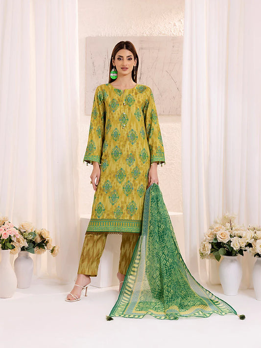 3PC Unstitched Lawn Silk Printed Suit (ASI140)