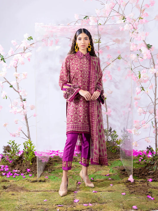 3PC Unstitched Printed Lawn Silk (SI2)