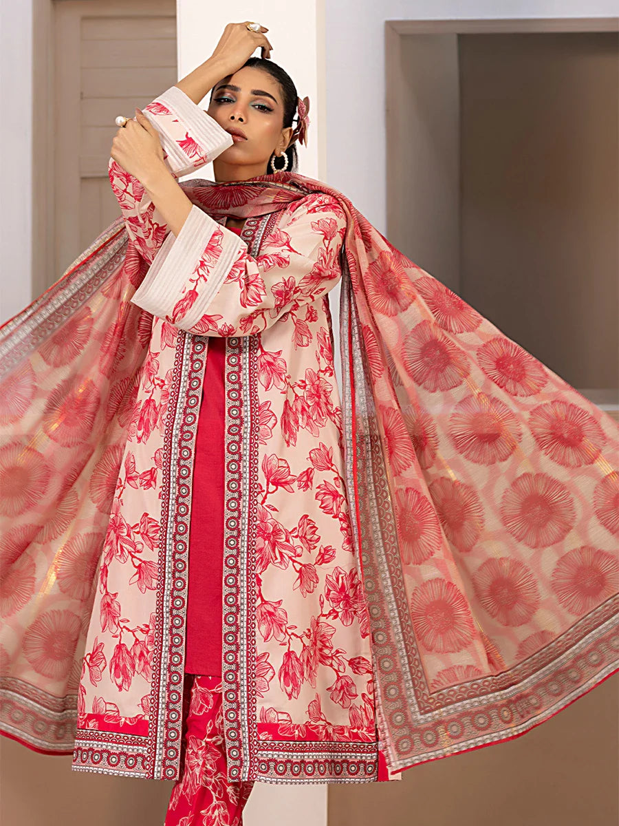 3pc Unstitched Printed Silk Lawn Suit (ASI058)