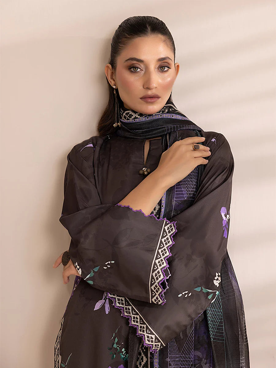 3PC Unstitched Printed Lawn Silk Suit (ASI168)