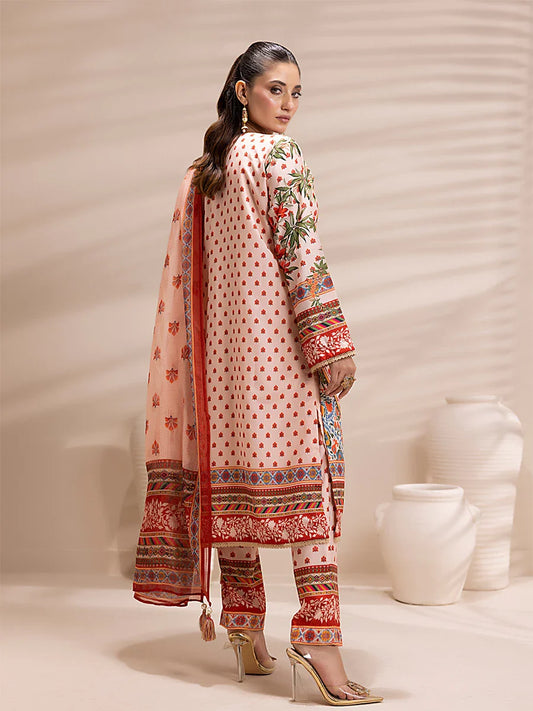3PC Unstitched Printed Lawn Silk Suit (ASI167)