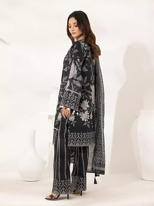 3PC Unstitched Printed Lawn Silk Suit (ASI296)