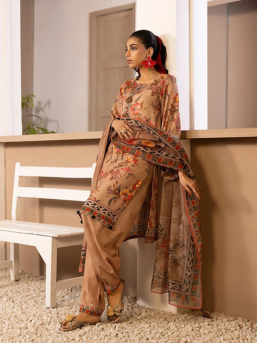 3PC Unstitched Printed Silk Lawn Suit (ASI052)