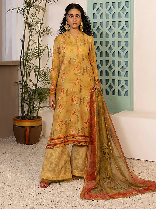 3PC Unstitched Printed Silk Lawn Suit (ASI067)
