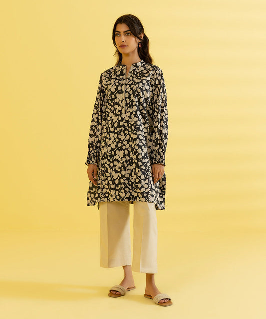 PRINTED LAWN SUIT - Ivory and Coral Pink