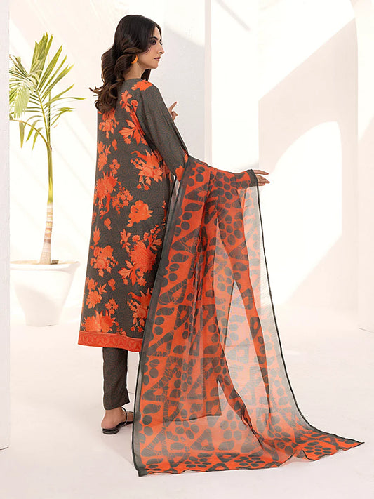 3PC Unstitched Printed Lawn Silk Suit (ASI094)