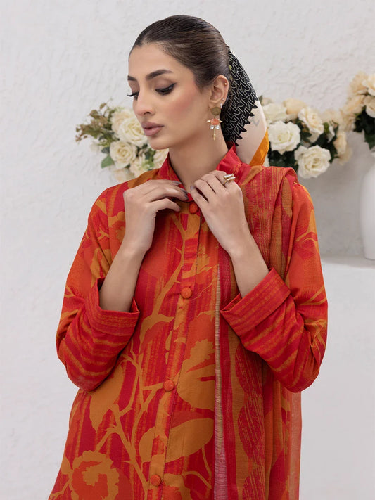3PC Unstitched Printed Lawn Silk Suit (ASI087)