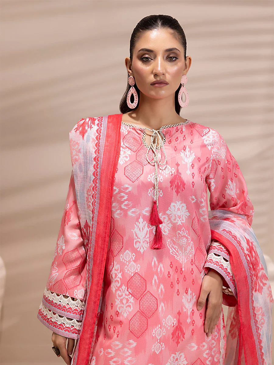 3PC Unstitched Printed Lawn Silk Suit (ASI164)