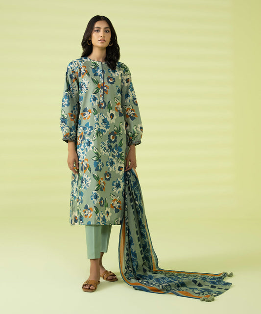3 PIECE - PRINTED LAWN SUIT