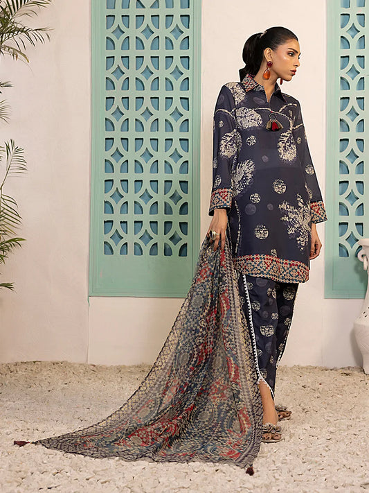 3PC Unstitched Printed Silk Lawn Suit (ASI051)