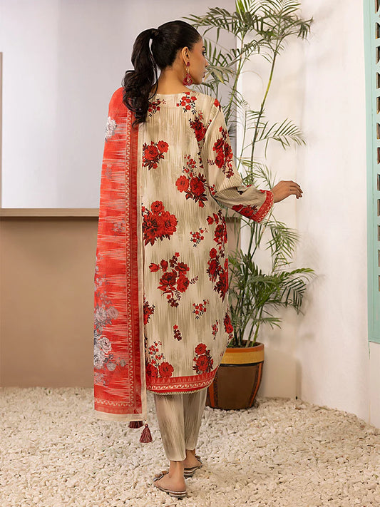 3pc Unstitched Printed Silk Lawn Suit (ASI056)