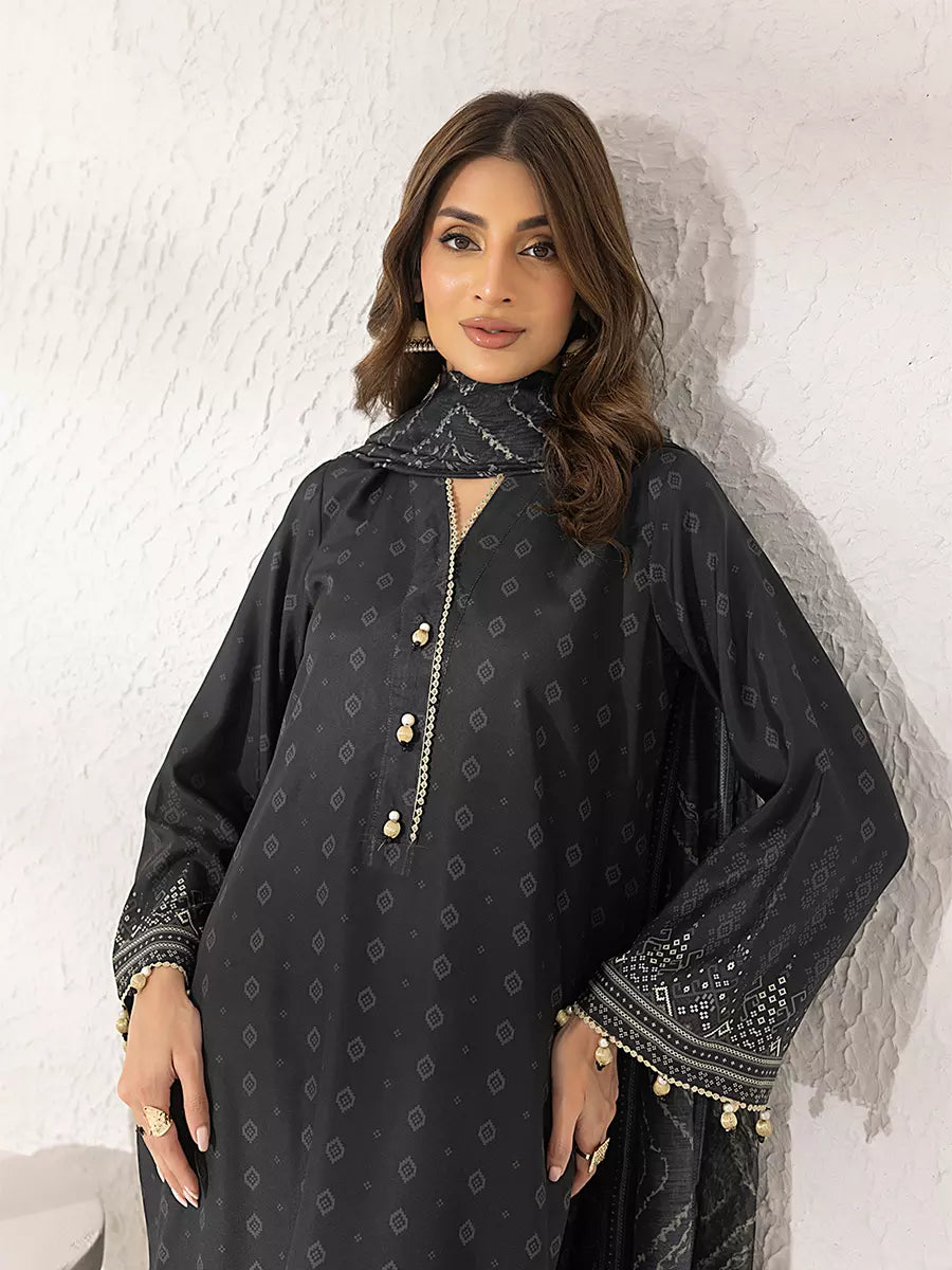 3PC Unstitched Printed Lawn Silk Suit (ASI292)