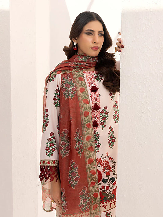 3PC Unstitched Printed Lawn Silk Suit (ASI093)