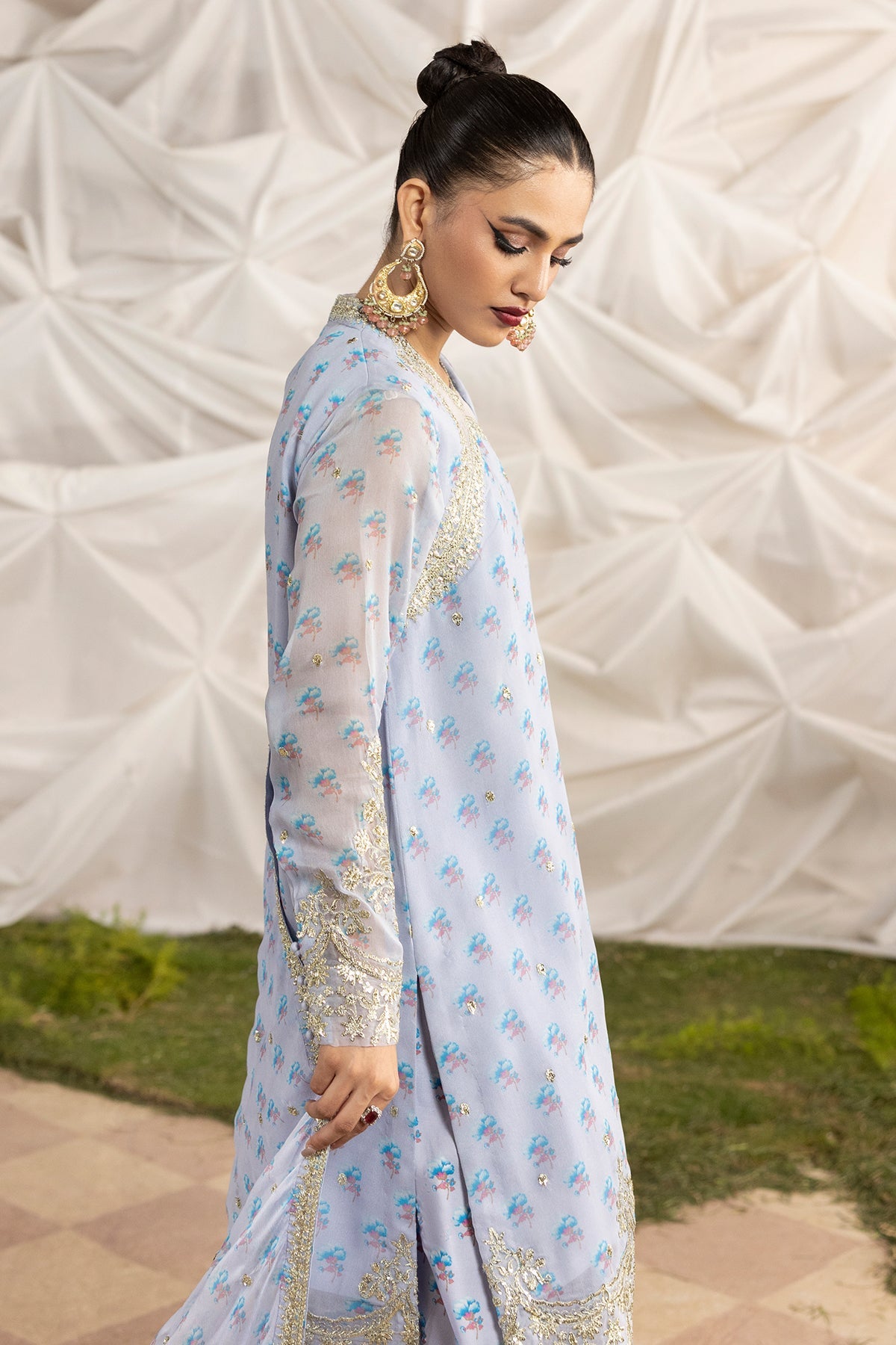 3-PC Embroidered Chiffon Suit CMA-5-119A