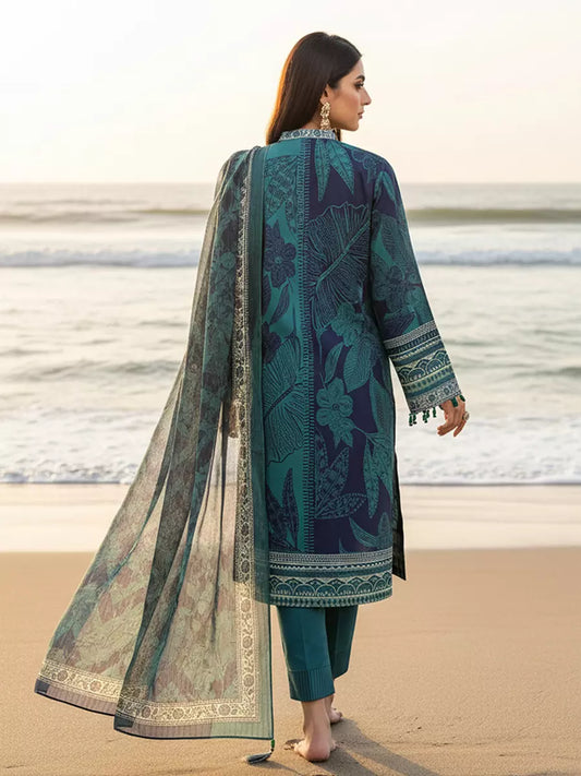 3PC Unstitched Printed Silk Lawn Suit (SUNS7ASI316)