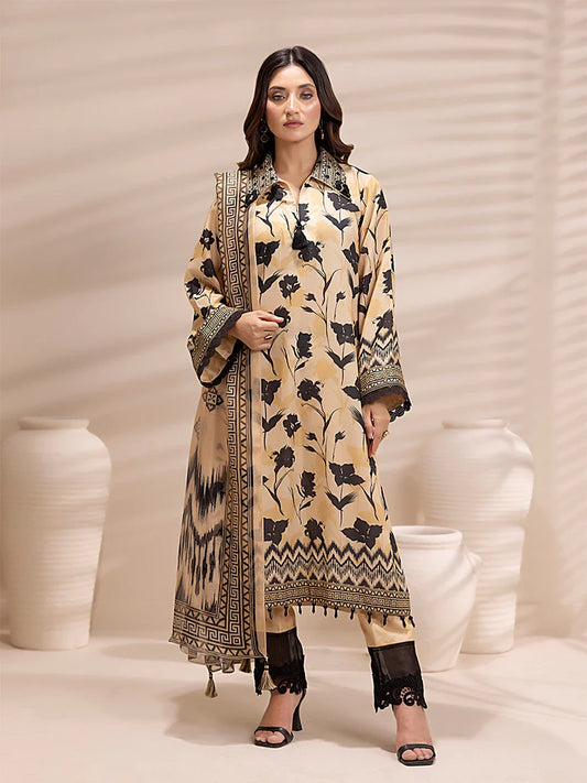 3PC Unstitched Printed Lawn Silk Suit (ASI157)