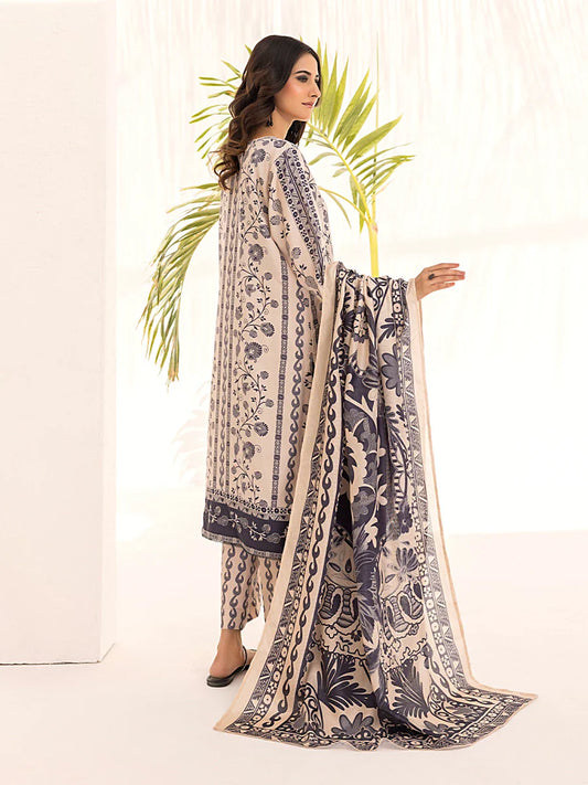 3PC Unstitched Printed Lawn Silk Suit (ASI102)