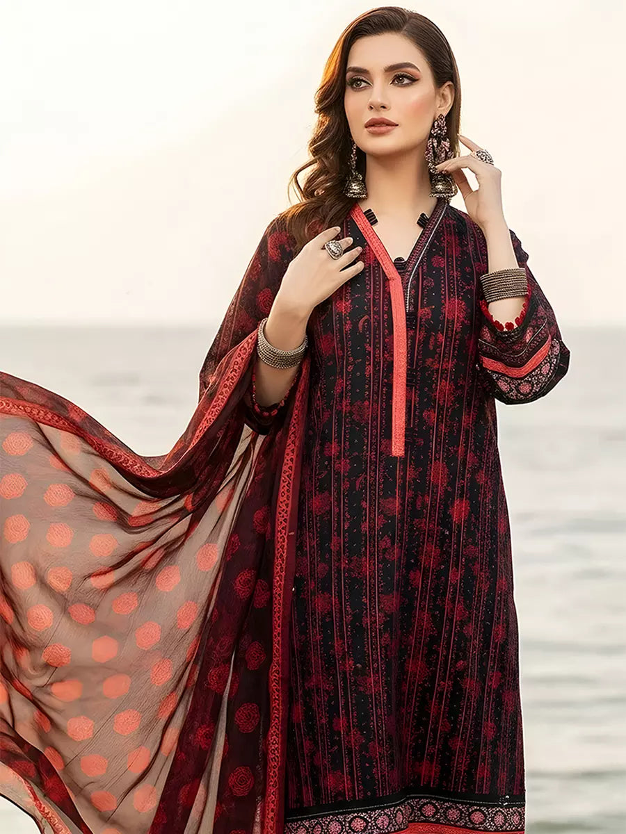 3PC Unstitched Printed Silk Lawn Suit (SUNS7ASI319)