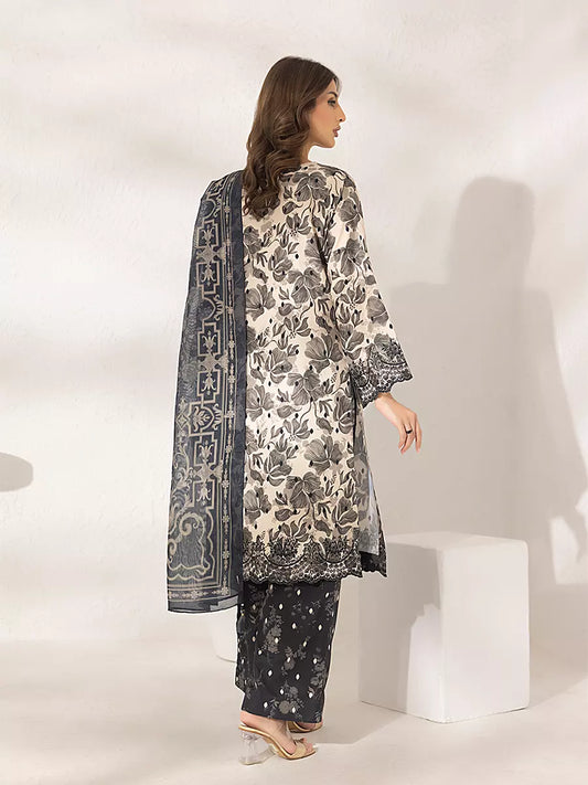 3PC Unstitched Printed Lawn Silk Suit (ASI283)