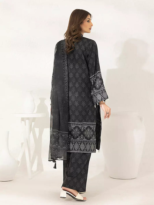 3PC Unstitched Printed Lawn Silk Suit (ASI281)