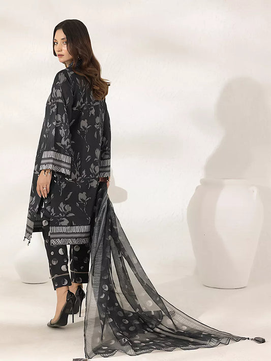 3PC Unstitched Printed Lawn Silk Suit (ASI280)