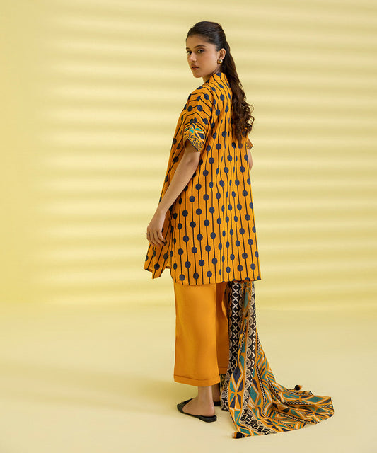 PRINTED LAWN SUIT - Multi Yellow