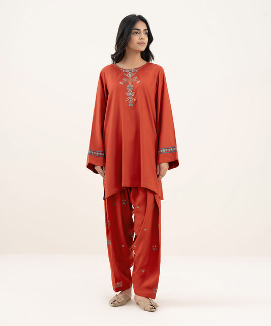 Embroidered Khaddar Shirt