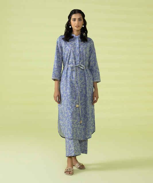 PRINTED LAWN SUIT - Lilac