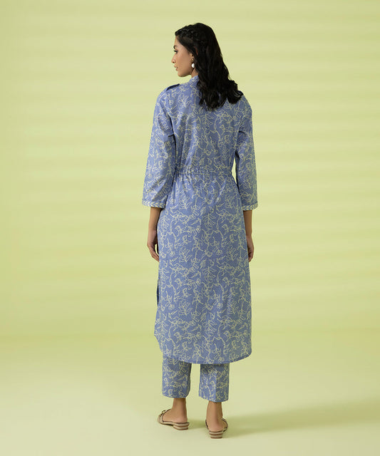 PRINTED LAWN SUIT - Lilac