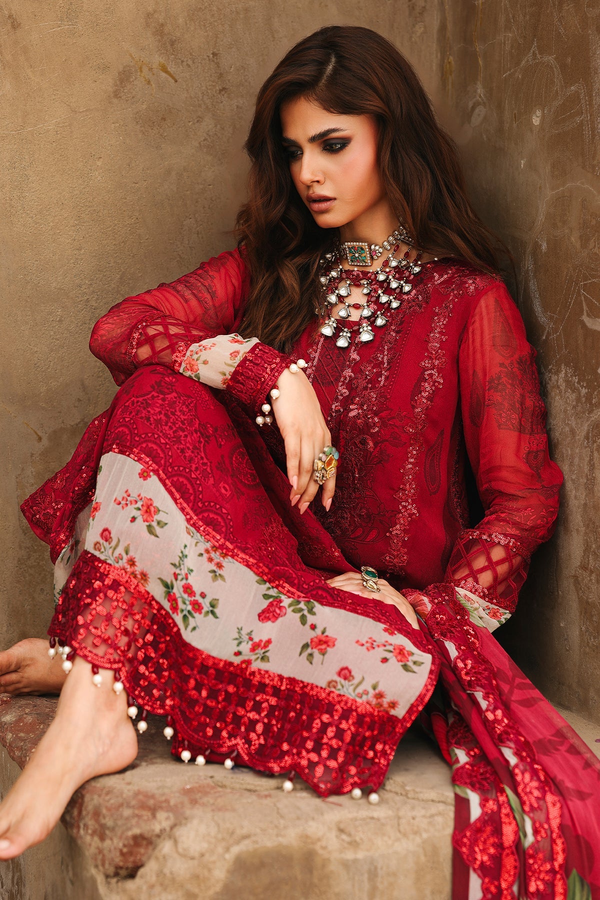 3-pc Unstitched Chiffon Collection VSL25-25