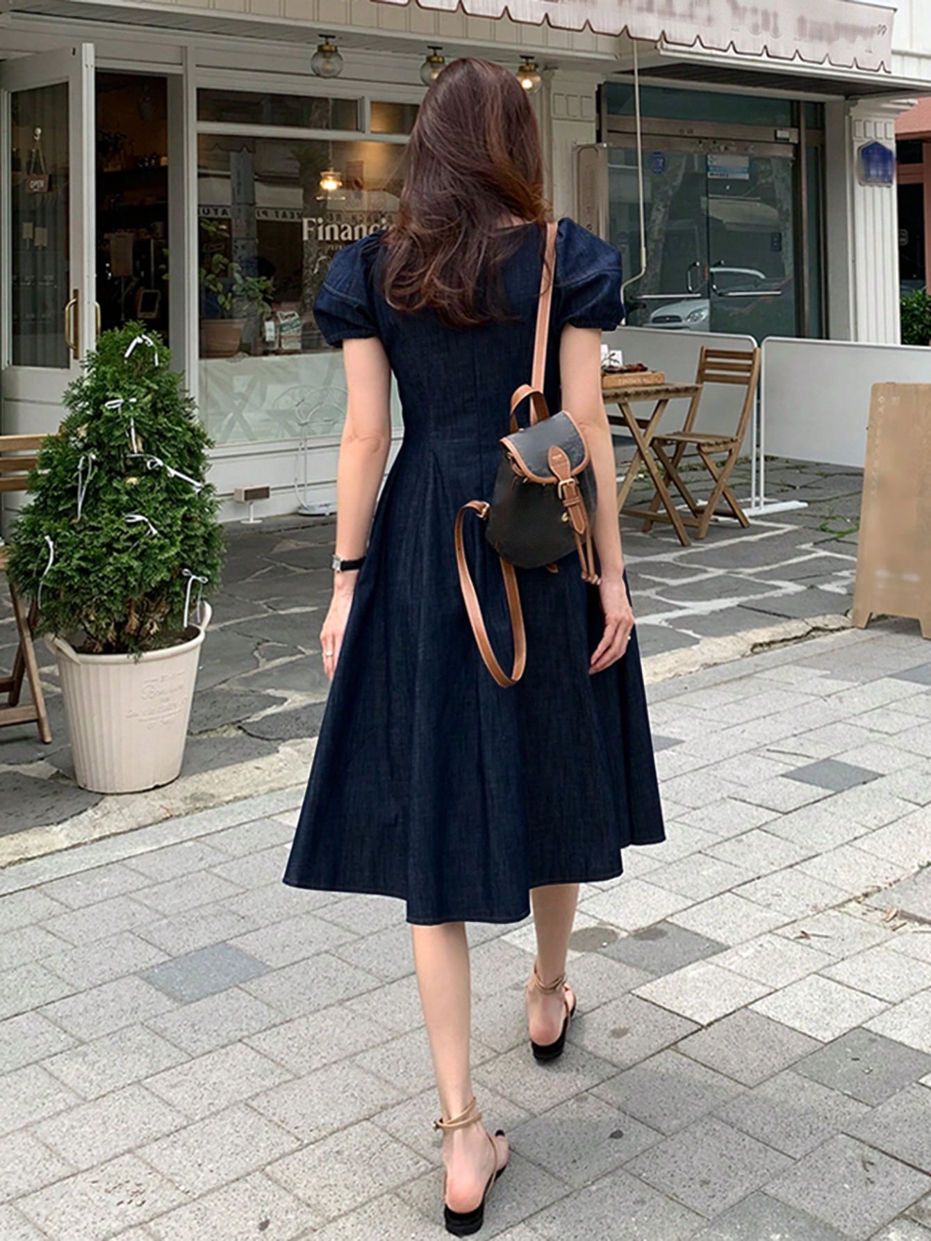 A-Line Short Denim Dress
