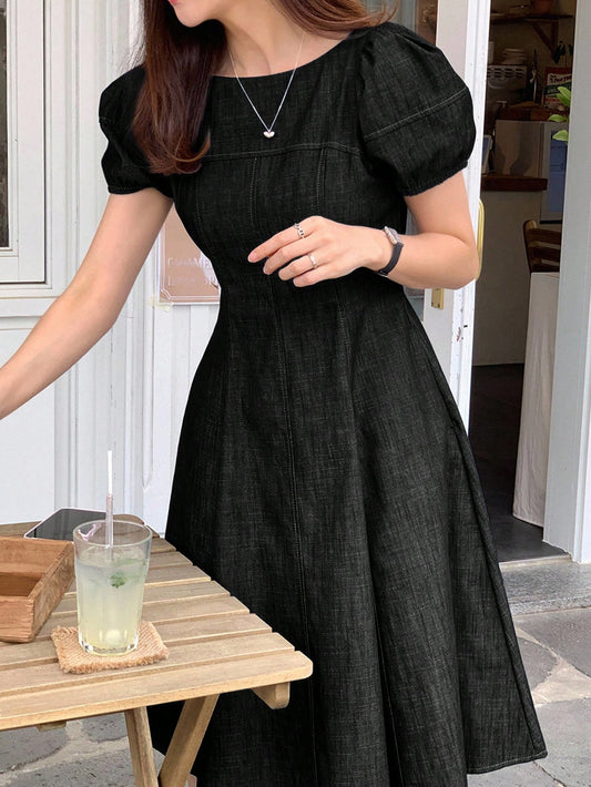 A-Line Short Denim Dress