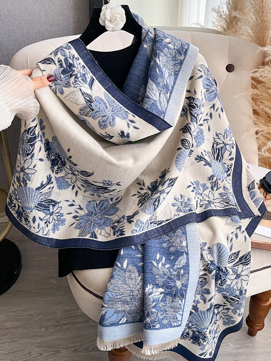 Jacquard- Faux Cashmere Warm Scarf
