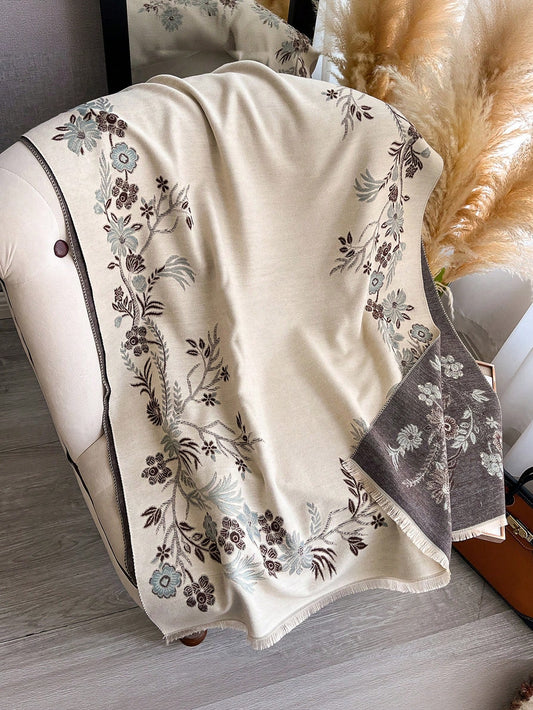 Jacquard- Faux Cashmere Warm Scarf