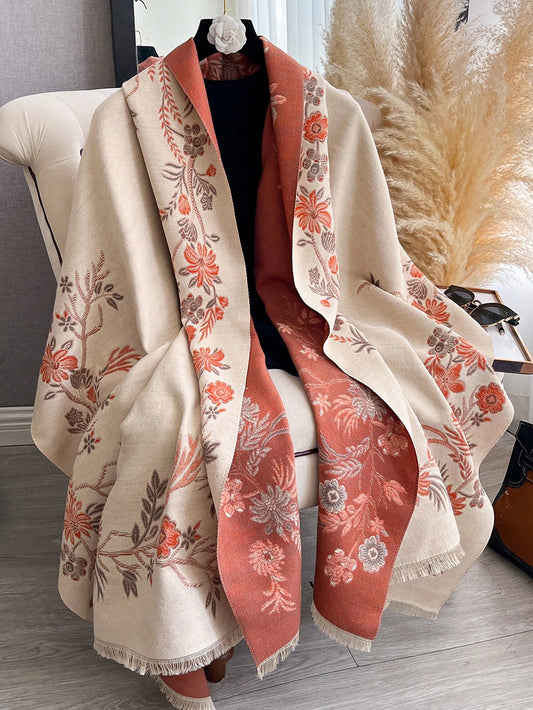 Jacquard- Faux Cashmere Warm Scarf