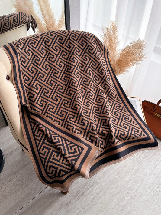Jacquard Faux Cashmere Warm Scarf