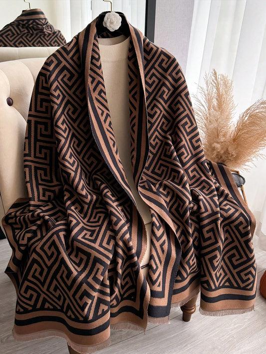 Jacquard Faux Cashmere Warm Scarf