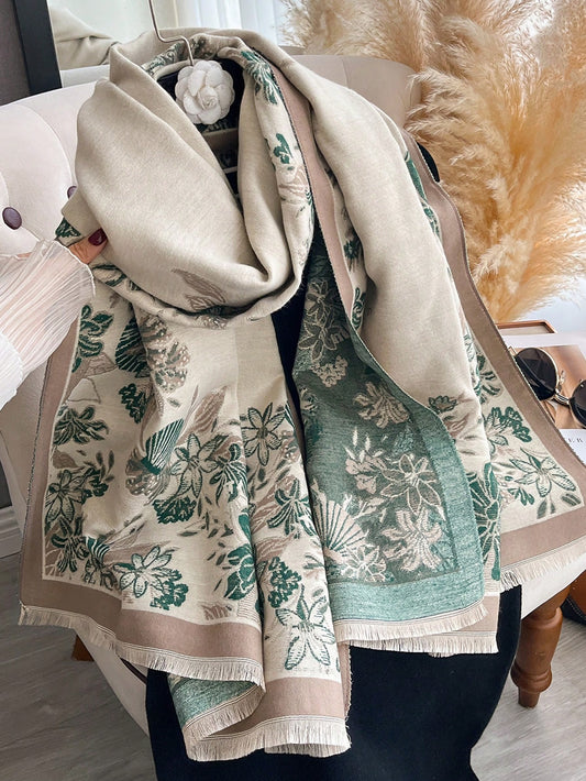 Jacquard- Faux Cashmere Warm Scarf