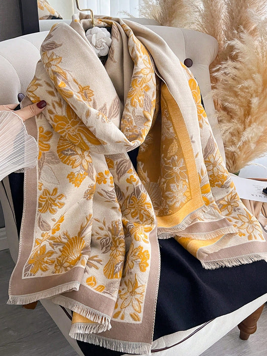 Jacquard- Faux Cashmere Warm Scarf