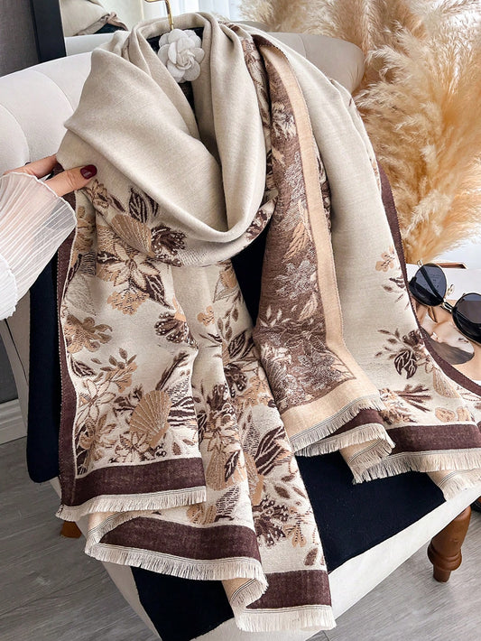 Jacquard- Faux Cashmere Warm Scarf
