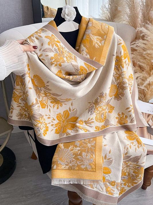 Jacquard- Faux Cashmere Warm Scarf