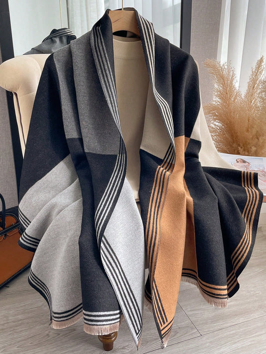 Doublesided Faux Cashmere Warm Scarf
