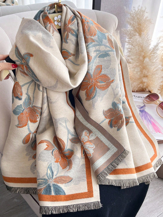 Jacquard- Faux Cashmere Warm Scarf