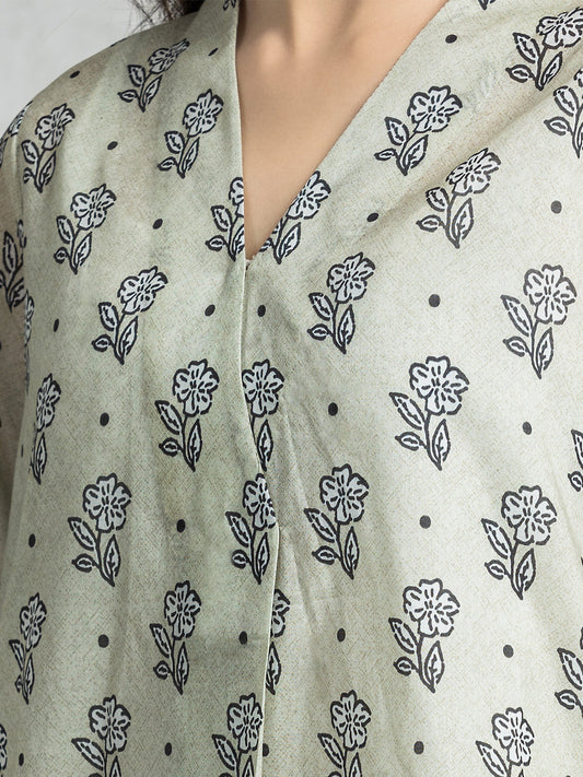 Light Sage Printed Lawn 3 Piece