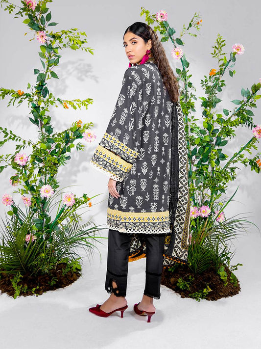 3pc Unstitched - Printed Lawn Silk (SI9)