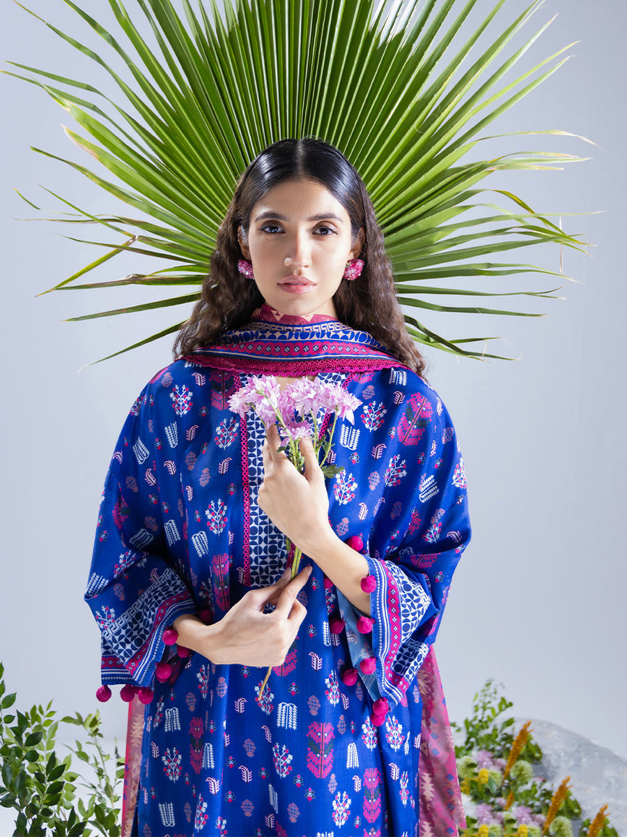 3PC Unstitched Printed Lawn Silk (SI3)