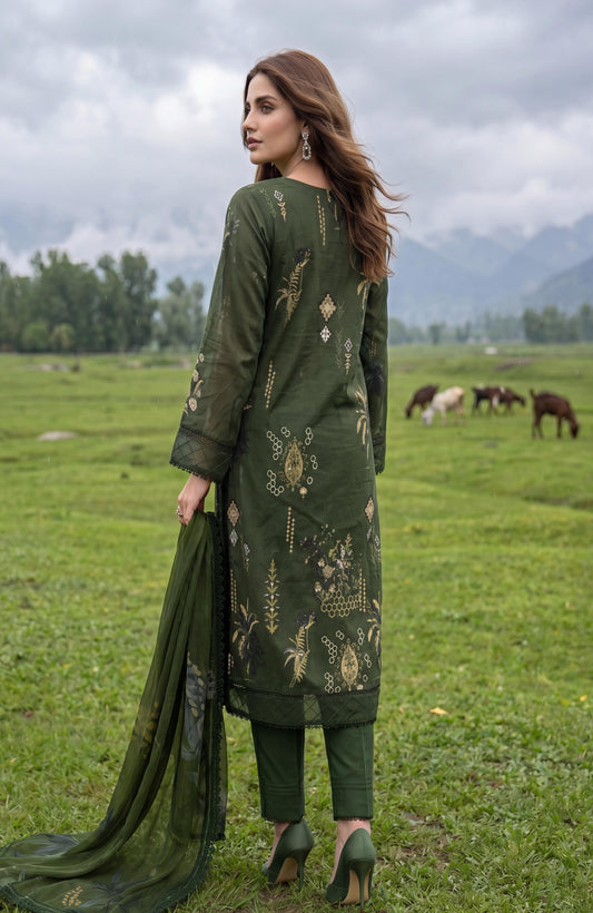 Colors Lawn With Chiffon Dupatta 3 Piece Unstitched-CDC-26-08