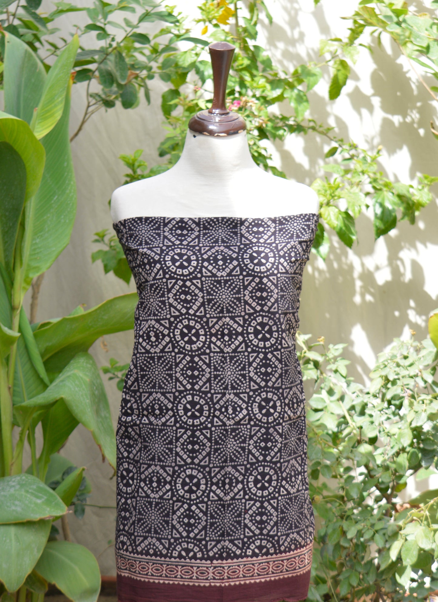 Ajrak Black Chunri Two-Piece – Organic Dye Hand Block Printed (Lawn Shirt & Dupatta)