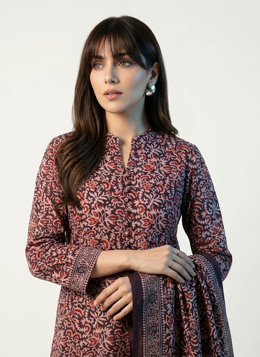 Ajrak Design Dress Floral Bel Two Tone – Natural Dye Hand Block Printed Lawn Two-Piece